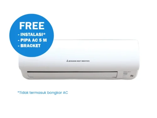 MITSUBISHI AC SPLIT 1 PK STANDARD - FREE INSTALLATION, PIPA & BRACKET